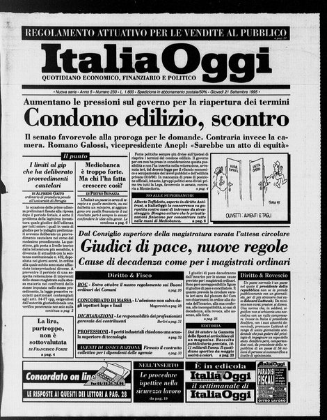 Italia oggi : quotidiano di economia finanza e politica